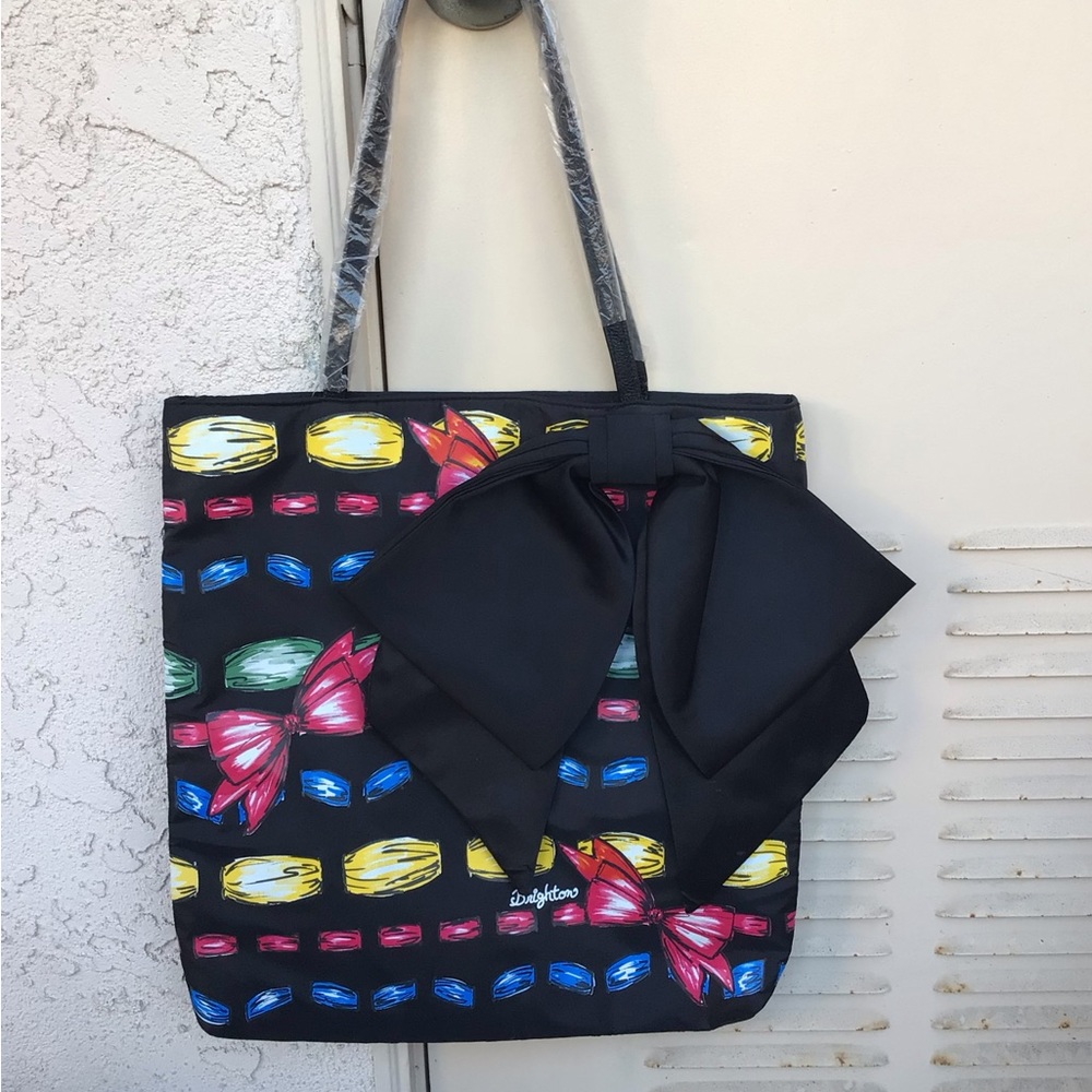 Brighton “Take a Beau” Bow Black Multicolored Tote Bag